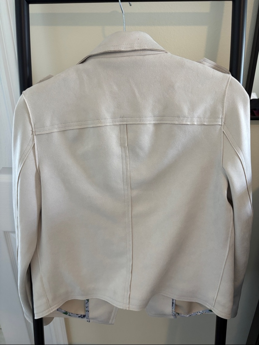 Philosophy Cream Suede Moto Jacket - Picture 2 of 2